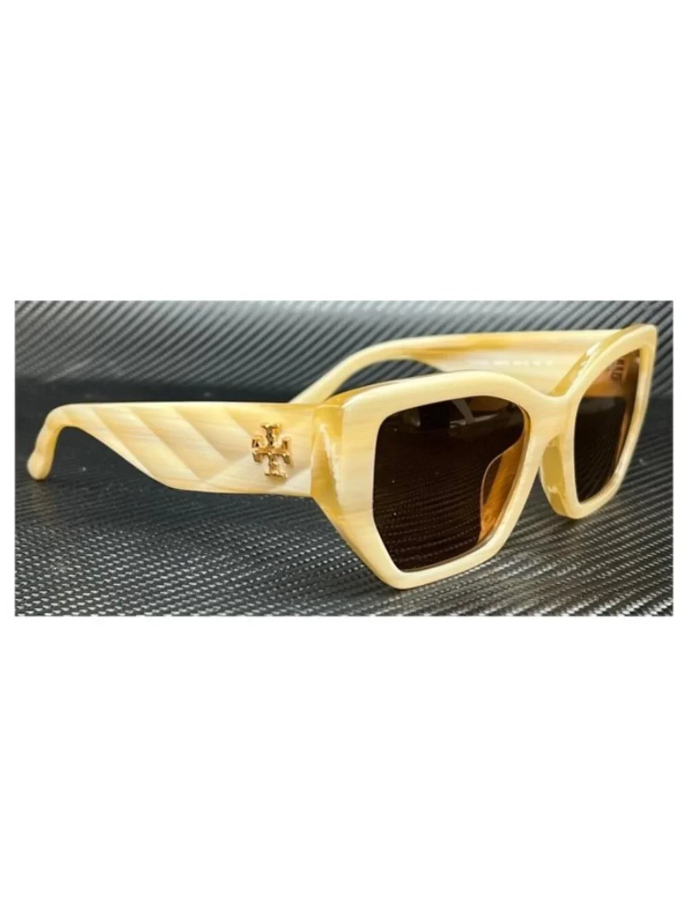 New Tory Burch Women Ivory Horn Sunglasses 53-18-140